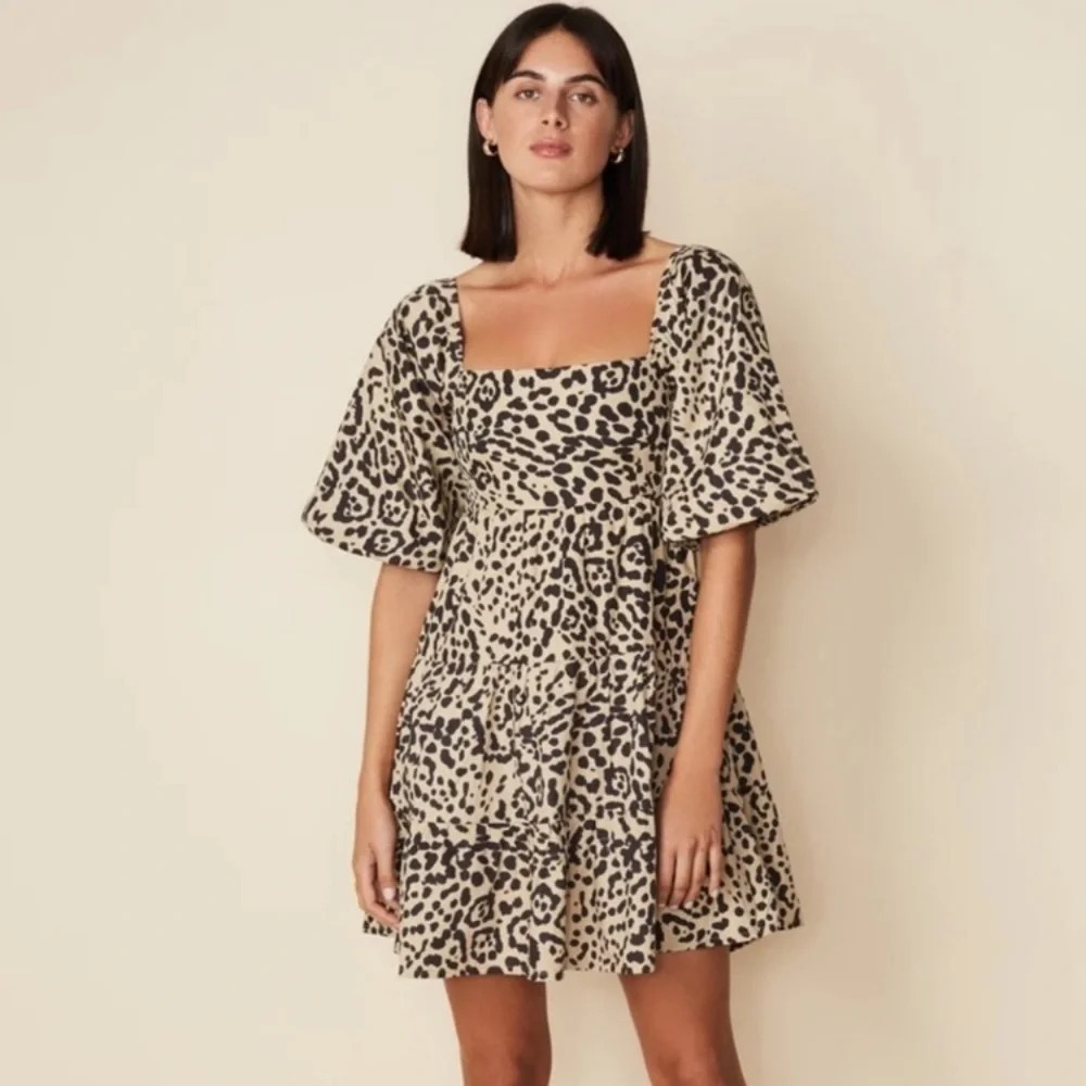 Faithfull‎ The Brand Eryn Leopard Puff Sleeve Dress 2